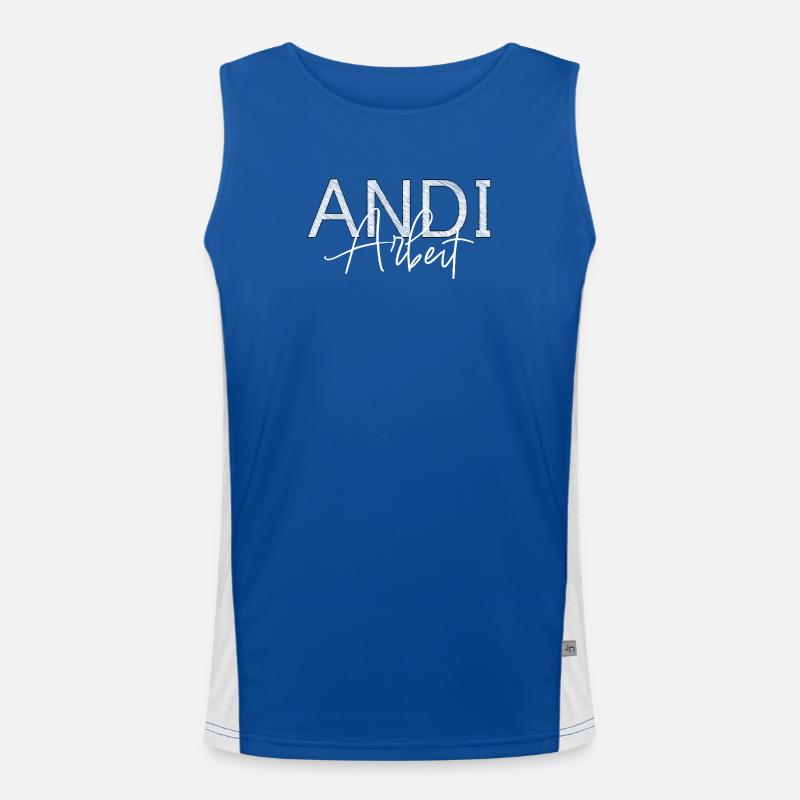 andi arbeit - name andreas, andrea, andy Geschenk Funktionelles Kontrast-Tank Top für Männer 