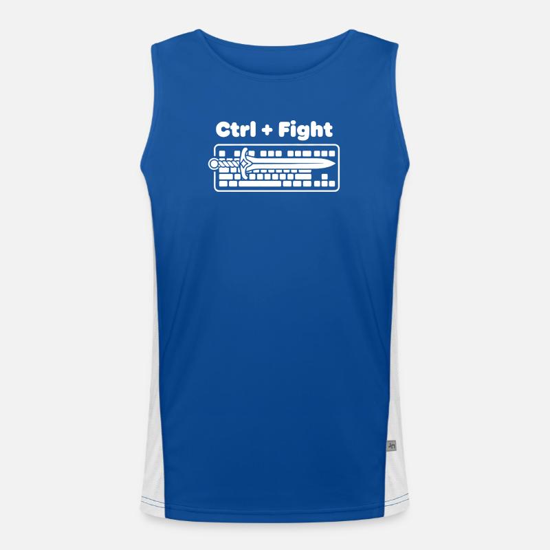 Ctrl Fight Sword Over Keyboard Men's Functional Contrast Tank Top 