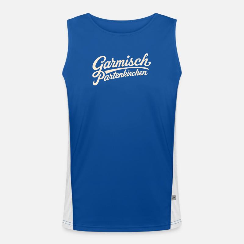 Garmisch-Partenkirchen lettering Men's Functional Contrast Tank Top 