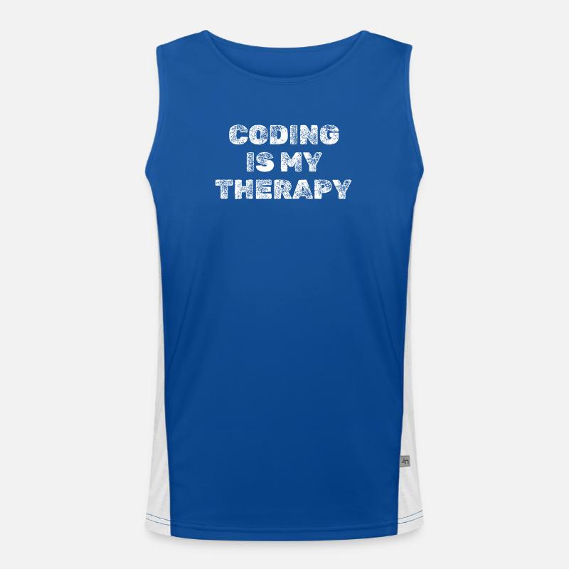 Coding Is My Therapy Programmer Shirt Men's Functional Contrast Tank Top 