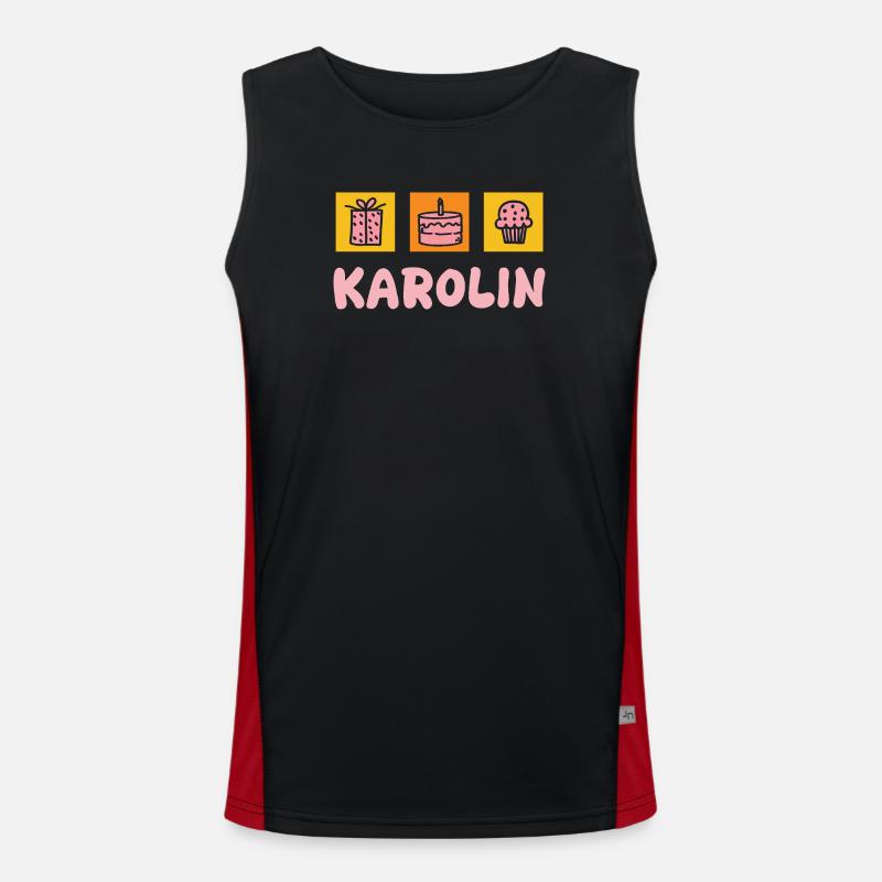 Karolin as a given name - Men's Functional Contrast Tank Top  - black/red