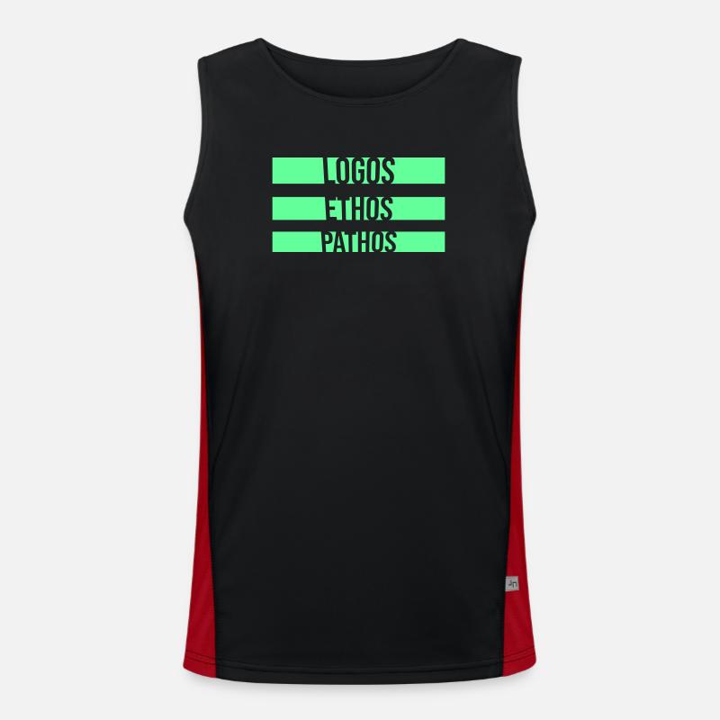 Logos Ethos Pathos Rhetorik Philosophie Student Funktionelles Kontrast-Tank Top für Männer 