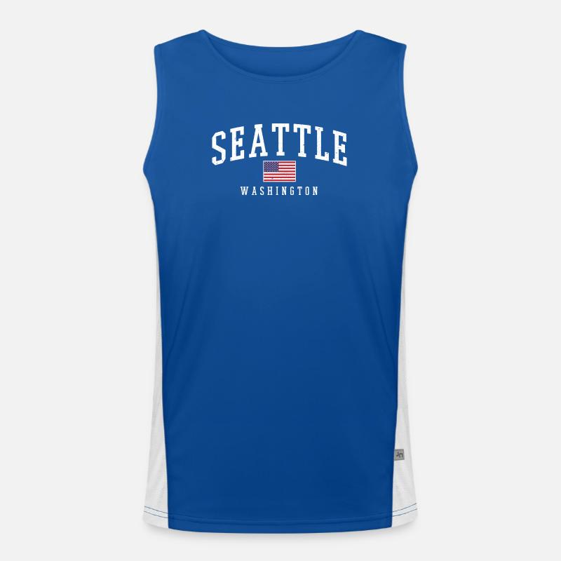 Seattle Washington Men's Functional Contrast Tank Top 