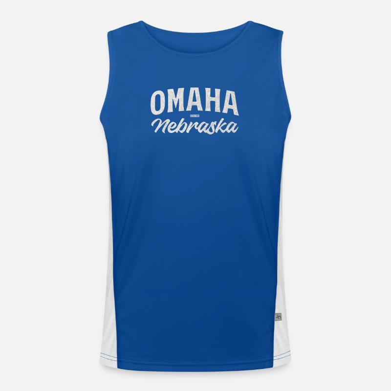 Omaha Nebraska Vintage Script Tee Men's Functional Contrast Tank Top 