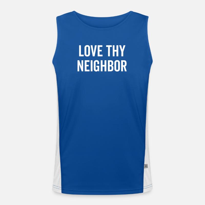 Liebe deinen Nächsten Funktionelles Kontrast-Tank Top für Männer 