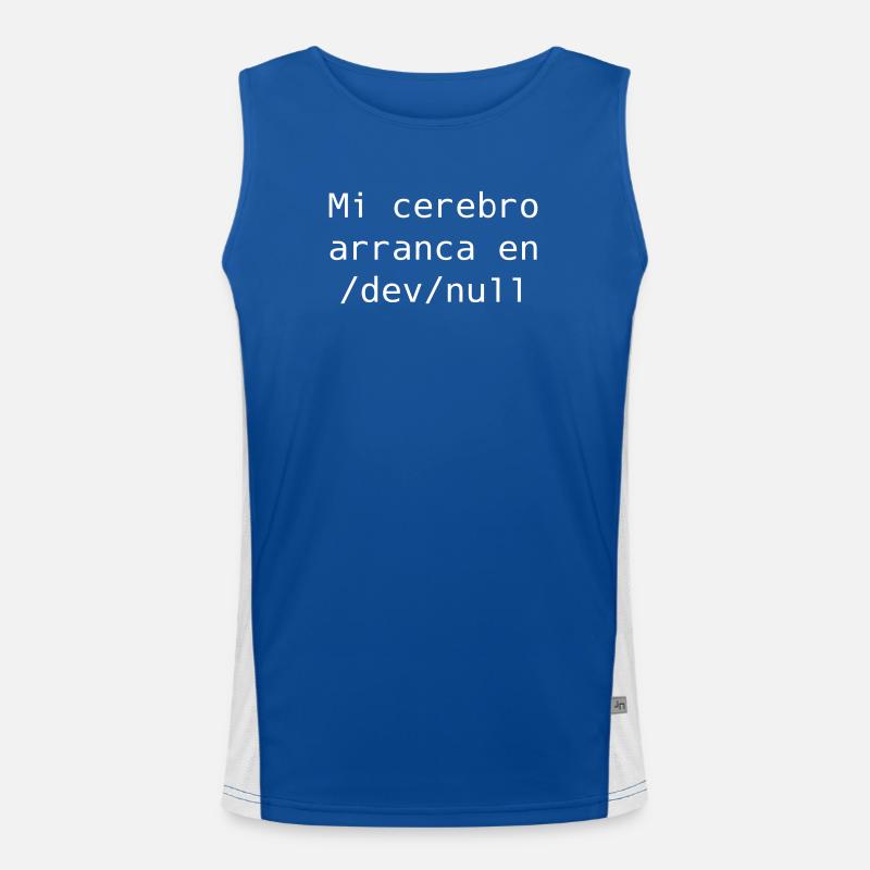 Mon cerveau commence dans /dev /null Débardeur respirant contrasté Homme 