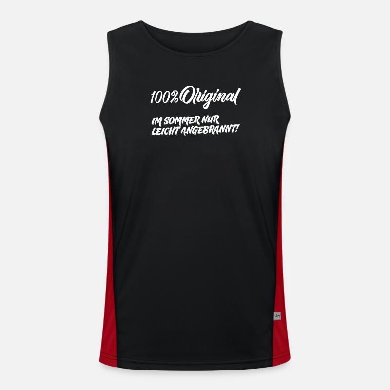 100% original – slightly burnt - Men's Functional Contrast Tank Top  - black/red