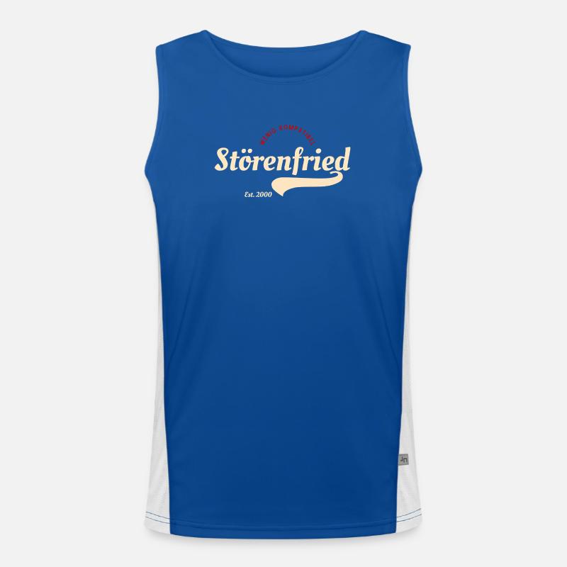 Störenfried Vintage Script Logo Funktionelles Kontrast-Tank Top für Männer 