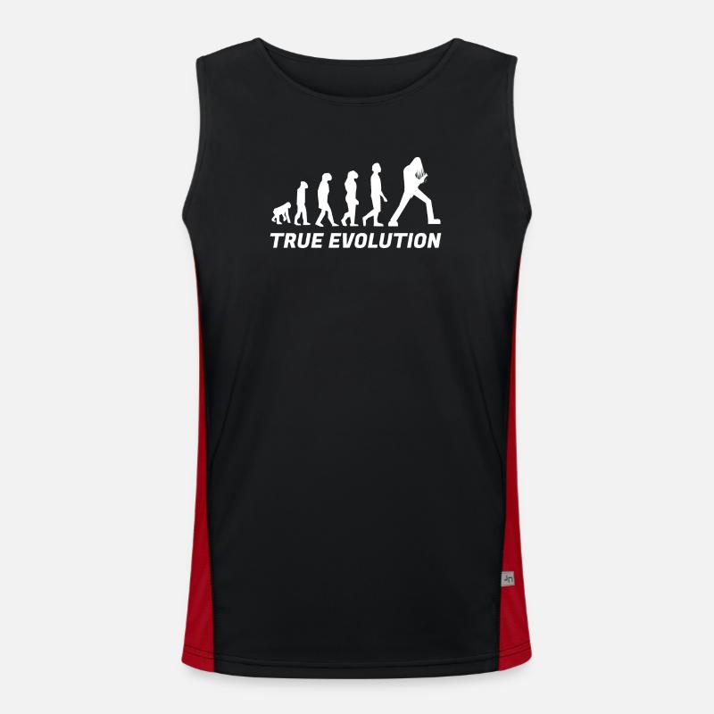 True Evolution Metal - White - Men's Functional Contrast Tank Top  - black/red