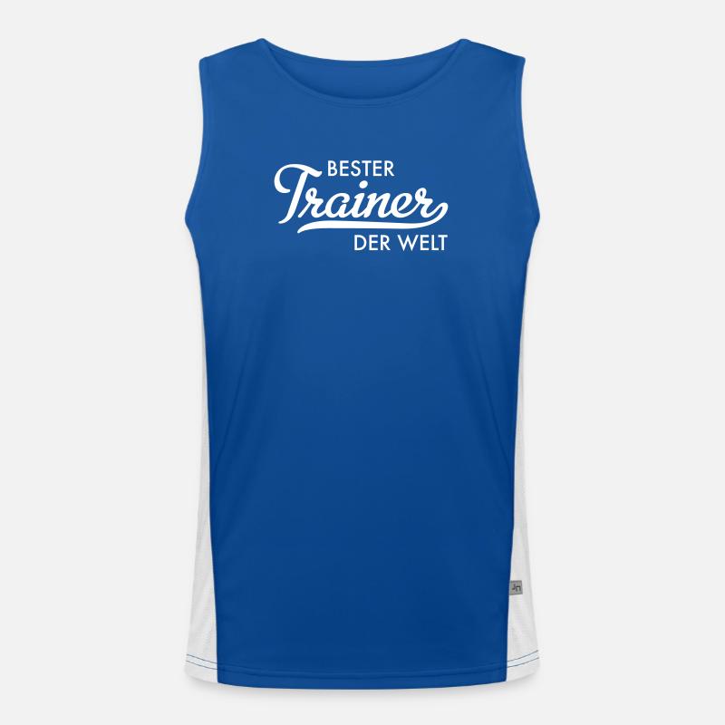 bester trainer der welt Funktionelles Kontrast-Tank Top für Männer 