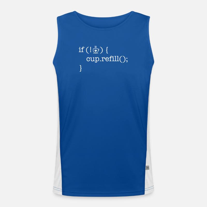 Kaffee Shirt für Programmierer Coffee code lover Funktionelles Kontrast-Tank Top für Männer 