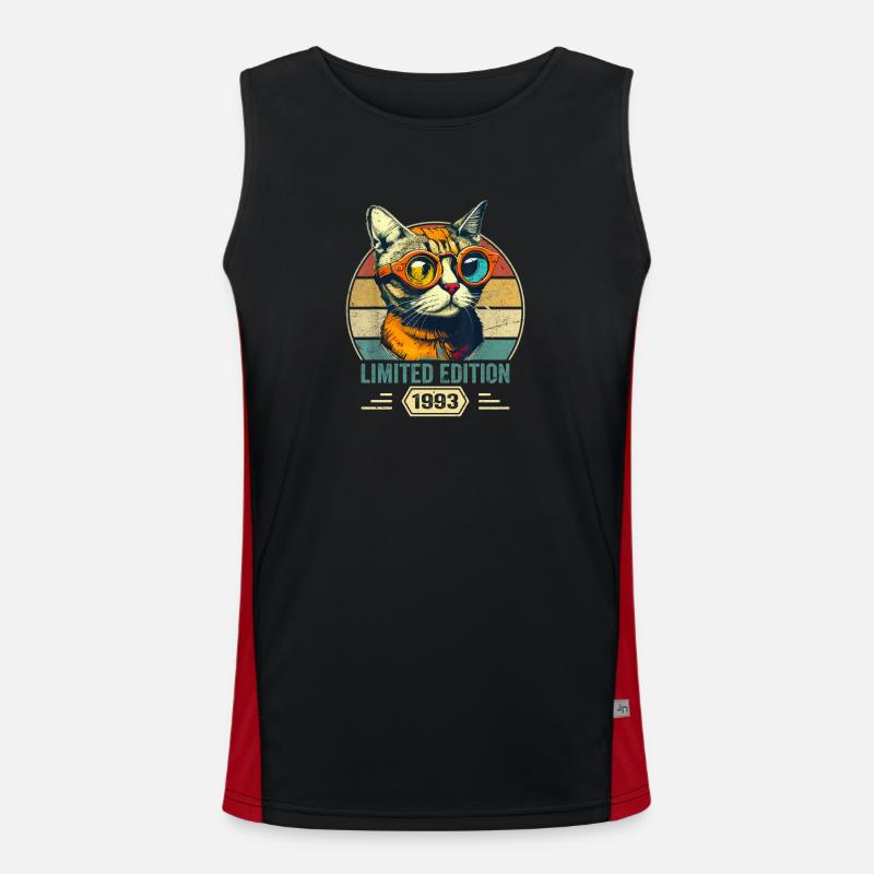 Awesome since 1993 Katze Geburtstag Geschenk Funktionelles Kontrast-Tank Top für Männer 