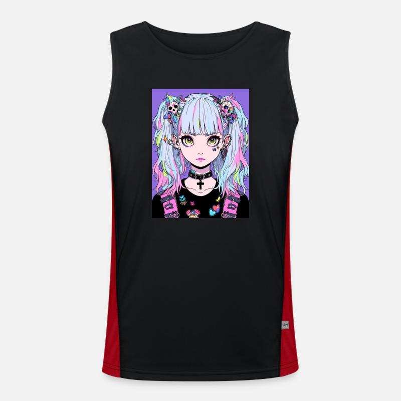 Anime, Mädchen, Geschenk Funktionelles Kontrast-Tank Top für Männer 