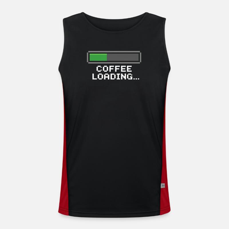 Coffee Loading Bar Pixel - Men's Functional Contrast Tank Top  - black/red