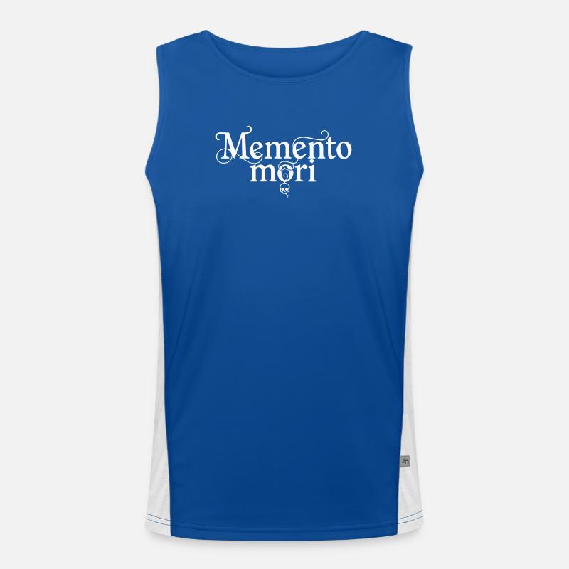 Memento Mori - Citation latine Skull White Débardeur respirant contrasté Homme 