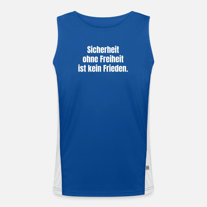 Security without freedom is not peace Men's Functional Contrast Tank Top 