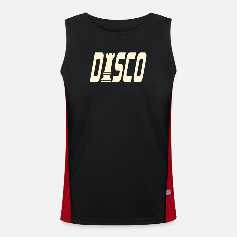 DISCO CHESS TOWER - Men's Functional Contrast Tank Top  - black/red