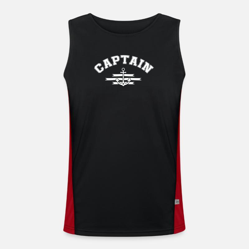 Captain Anchor Emblem - Men's Functional Contrast Tank Top  - black/red