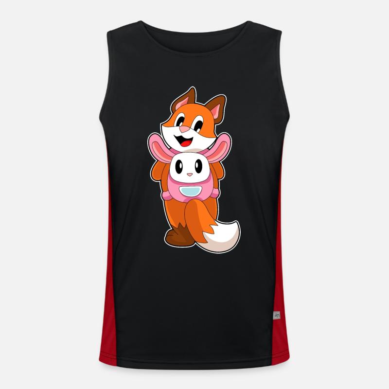 Fox Rabbit Bag - Men's Functional Contrast Tank Top - black/red