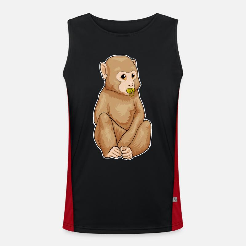 Monkey pacifier - Men's Functional Contrast Tank Top  - black/red