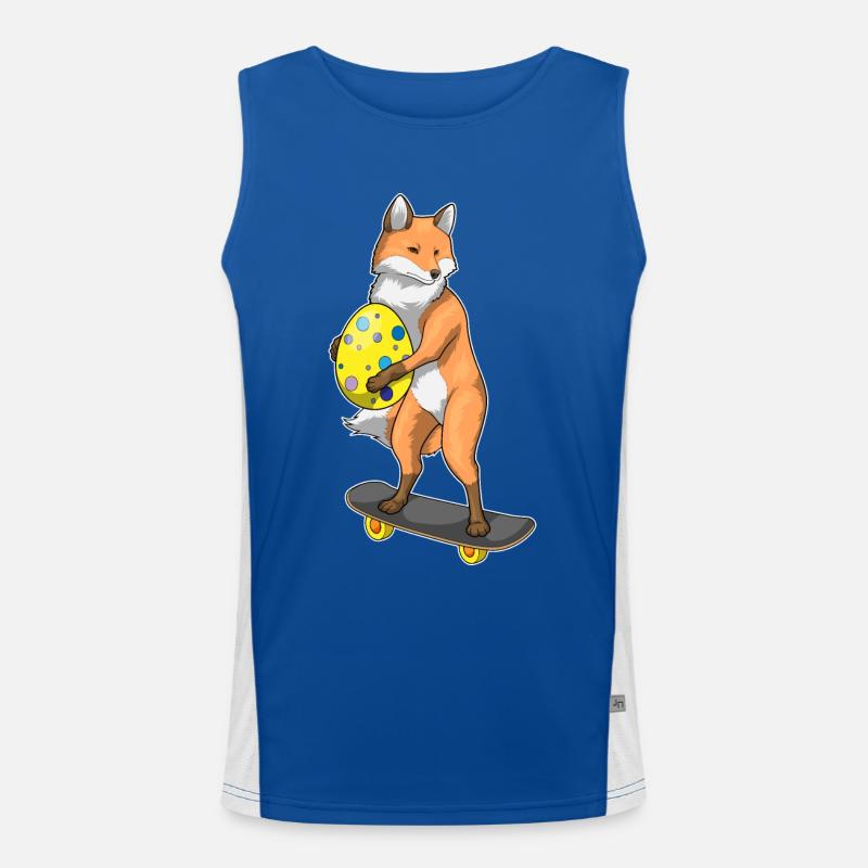 Fuchs Ostern Osterei Skateboard Funktionelles Kontrast-Tank Top für Männer 