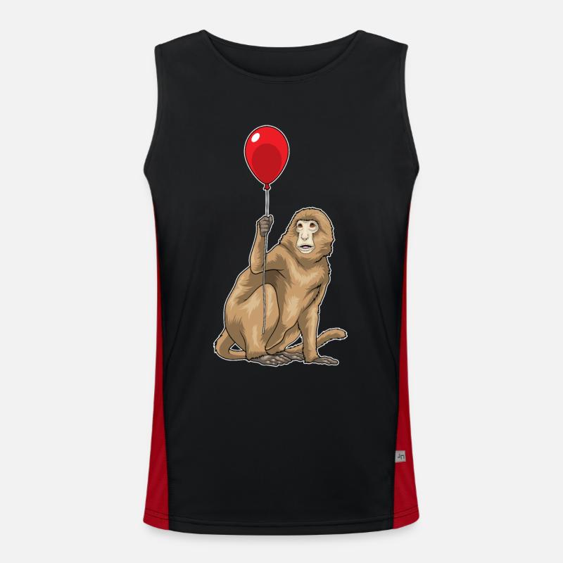 Monkey Balloon - Men's Functional Contrast Tank Top  - black/red