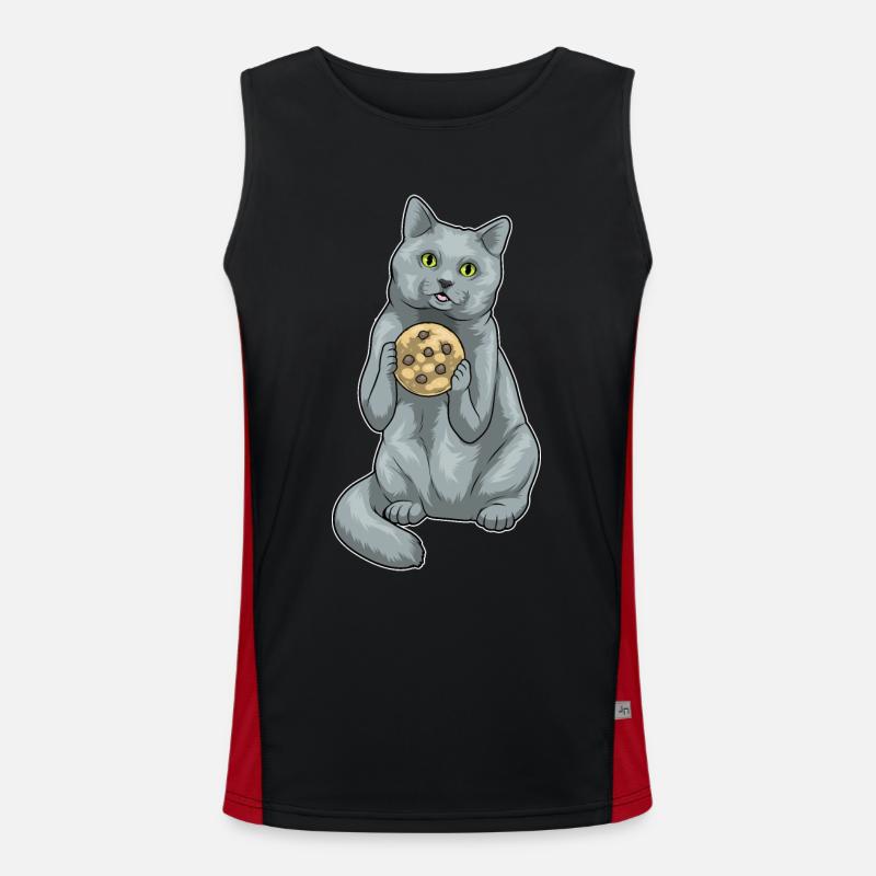 Britisch Kurzhaar Cookie Funktionelles Kontrast-Tank Top für Männer 