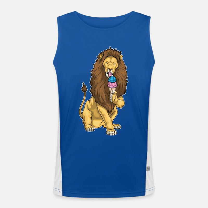 Löwe Waffeleis Funktionelles Kontrast-Tank Top für Männer 