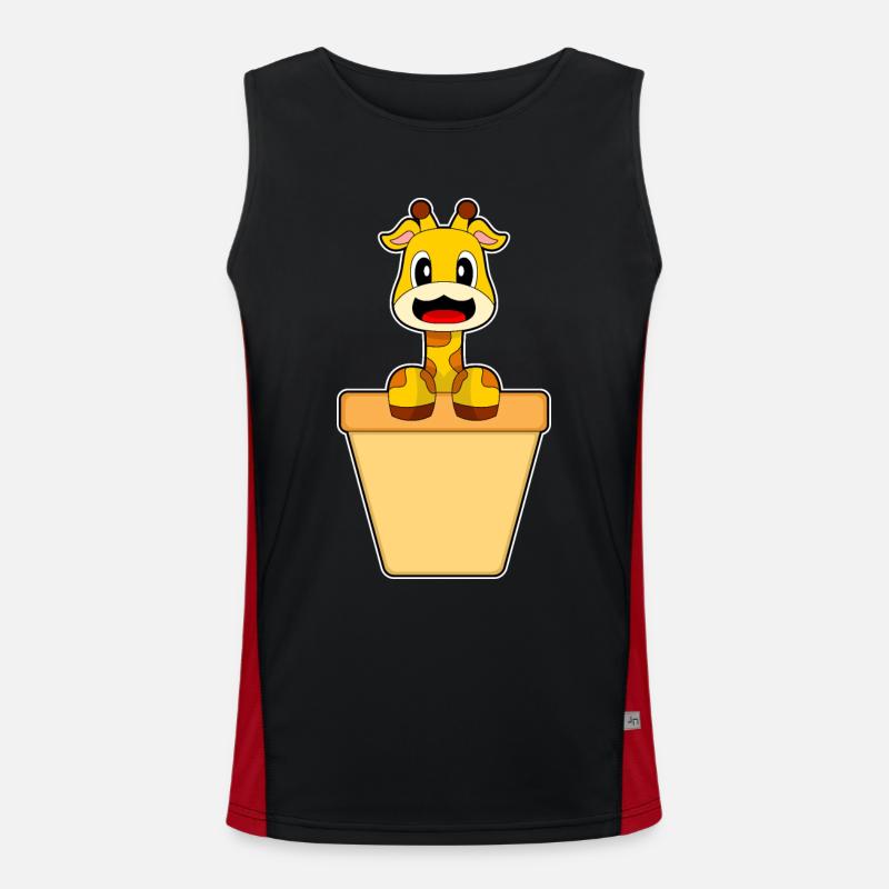 Giraffe Cream Cone - Men's Functional Contrast Tank Top  - black/red