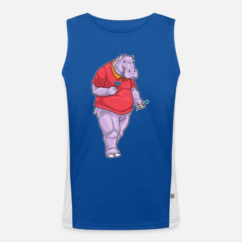 Nilpferd Dart Dartpfeil Funktionelles Kontrast-Tank Top für Männer 