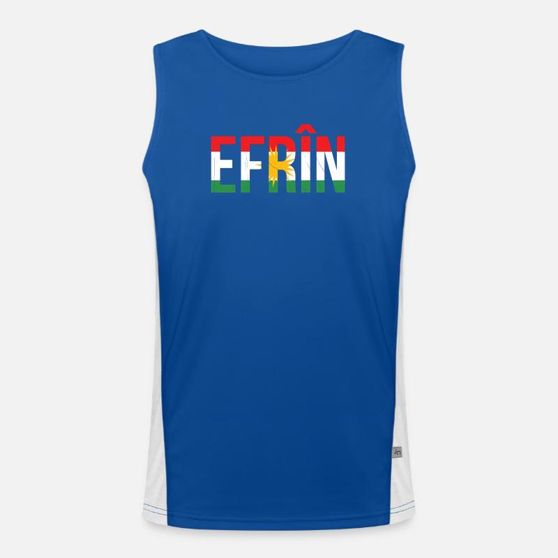 Kurdistan Kurden Friedenssymbol mit Nationalflagge Funktionelles Kontrast-Tank Top für Männer 