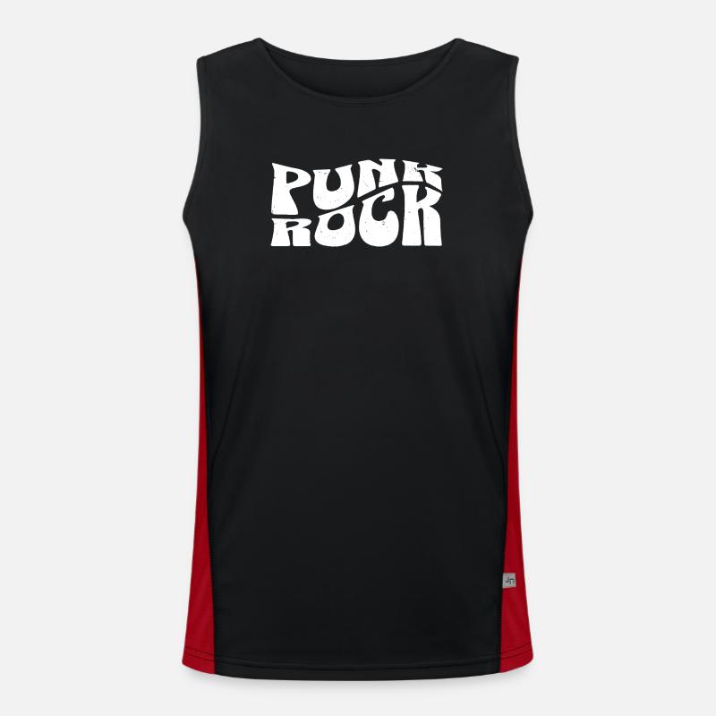 Punk Rock Bold Typography - Men's Functional Contrast Tank Top - black/red