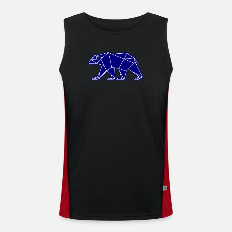 Polar Bear Polar Bear Polygon Icon Men's Functional Contrast Tank Top 