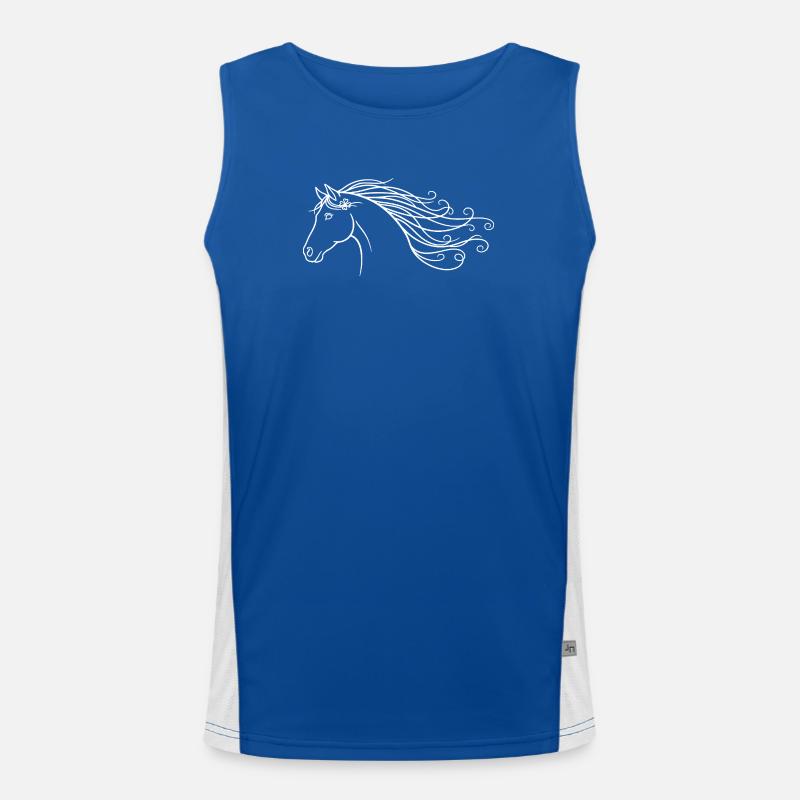 Minimalistische Silhouette Reiten Pferd  Funktionelles Kontrast-Tank Top für Männer 