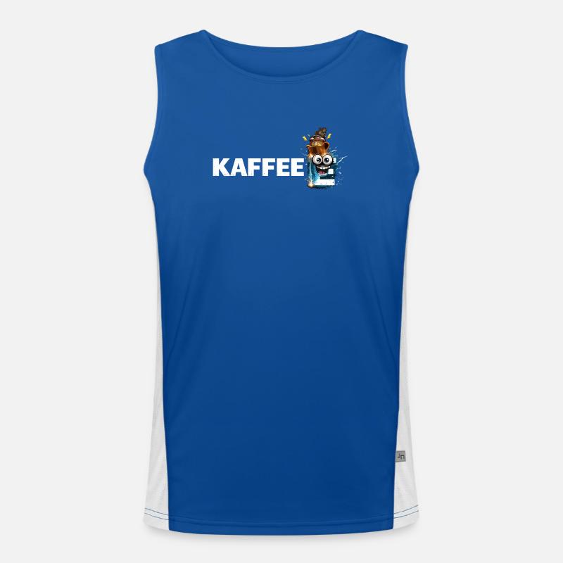 Kaffee Mascot Splash Funktionelles Kontrast-Tank Top für Männer 