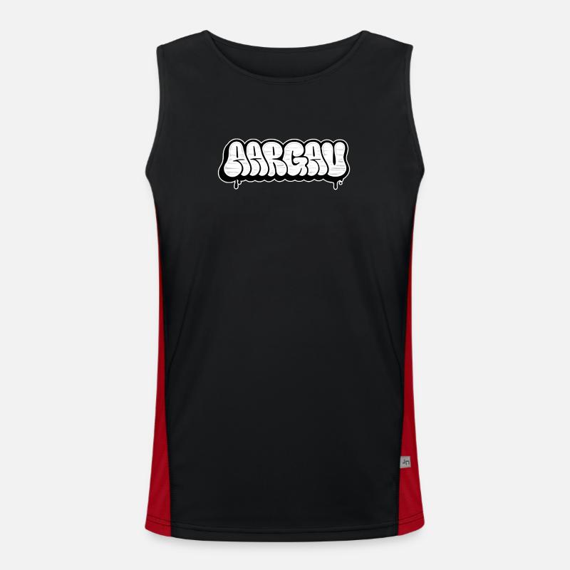 Aargau Graffiti Bubble - Men's Functional Contrast Tank Top  - black/red