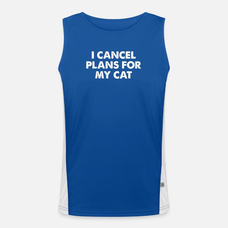 I Cancel Plans For My Cat Funktionelles Kontrast-Tank Top für Männer 