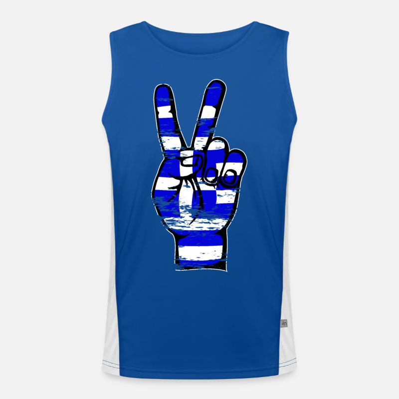 Grèce Drapeau Paix Victoire Symbole utilisé Débardeur respirant contrasté Homme 
