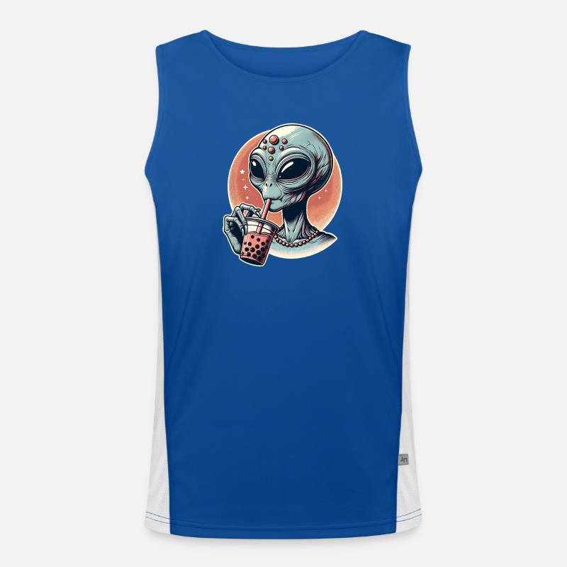 Alien Bubble Tea Funktionelles Kontrast-Tank Top für Männer 