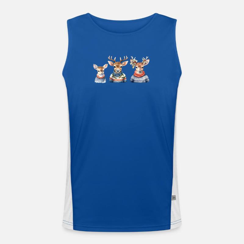 Winterhirsche Pullover-Trio Funktionelles Kontrast-Tank Top für Männer 