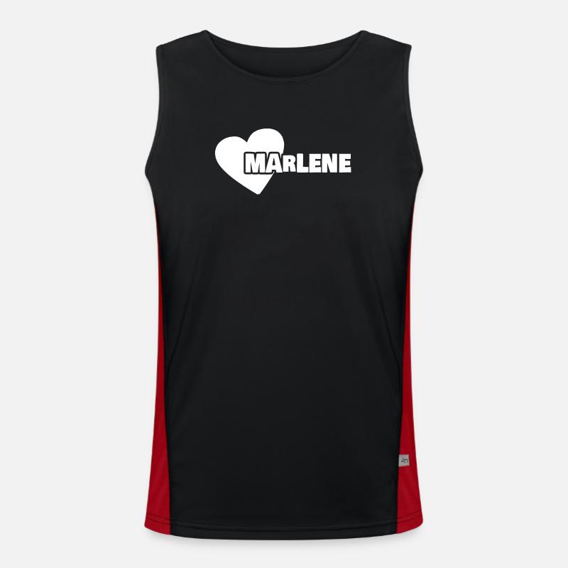 First name Marlene - Men's Functional Contrast Tank Top  - black/red