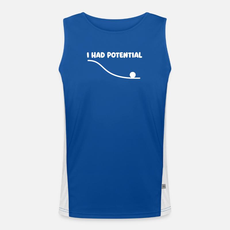 I Had Potential Physics Pun Science Nerd Humor Men's Functional Contrast Tank Top 