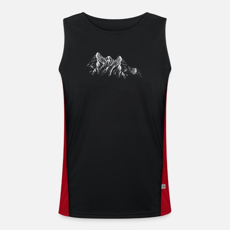 Alpine Silhouette Mountain Range - Men's Functional Contrast Tank Top  - black/red
