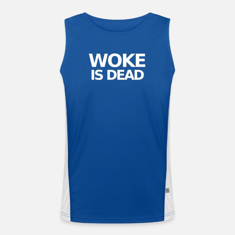 Woke ist Dead Statement Funktionelles Kontrast-Tank Top für Männer 