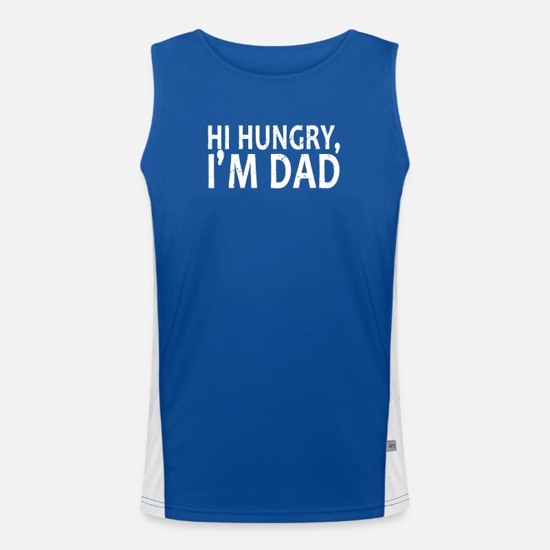 Hi Hungry I'm Dad — Bold Distressed Tee Men's Functional Contrast Tank Top 