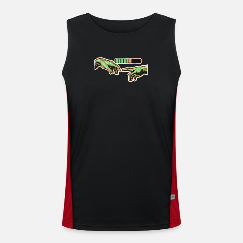 Human Connection Loading - Men's Functional Contrast Tank Top  - black/red