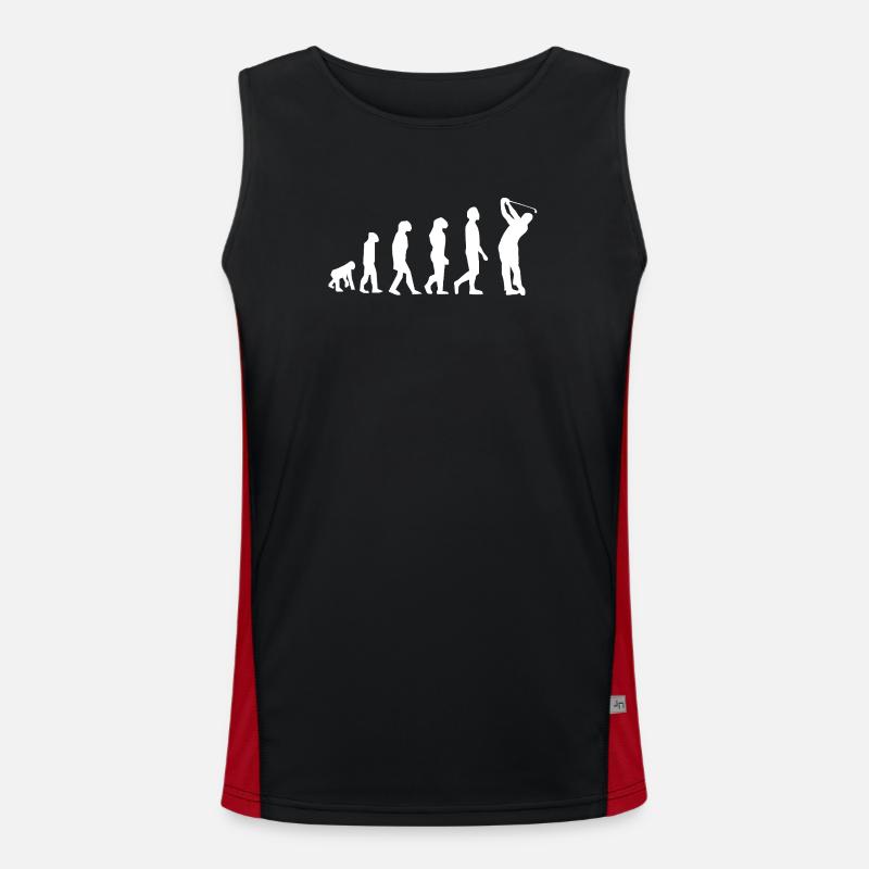 Evolution of Golf Swing - Men's Functional Contrast Tank Top  - black/red