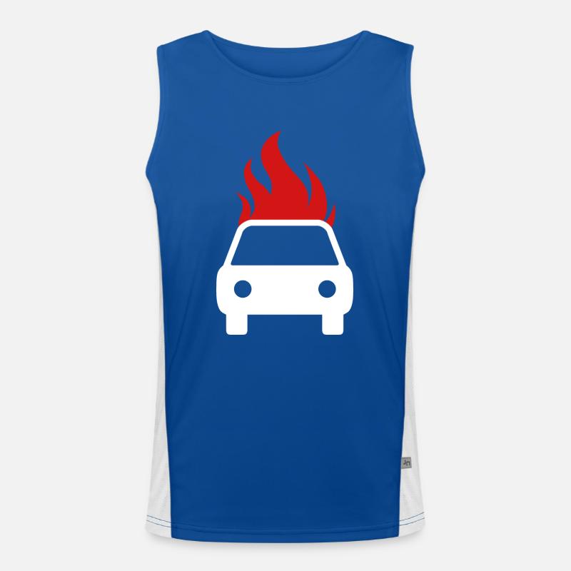 Brennendes Auto 2 Funktionelles Kontrast-Tank Top für Männer 