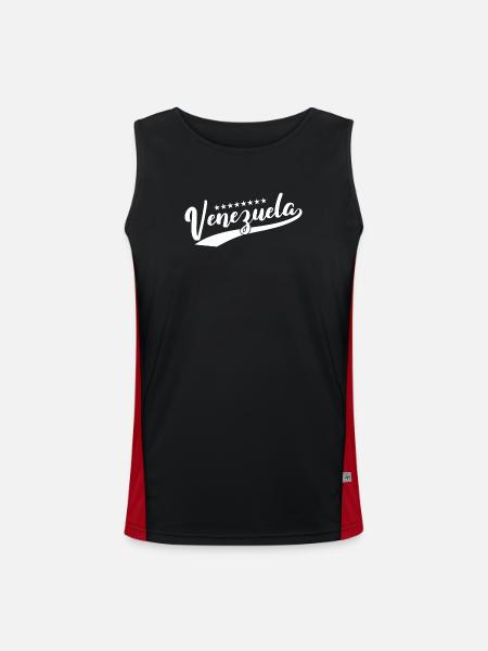 Venezuela - Men's Functional Contrast Tank Top - black/red