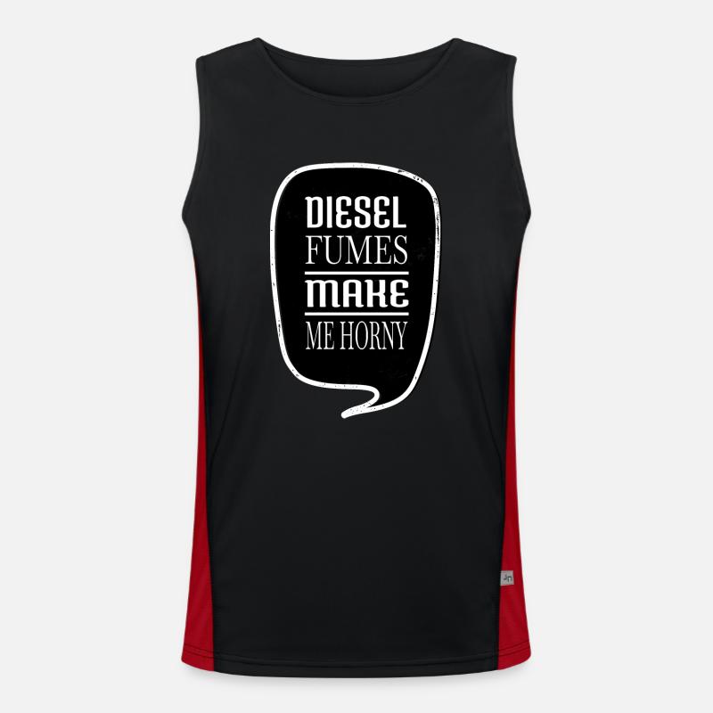 statement car mechanic tuning present idea Men's Functional Contrast Tank Top 